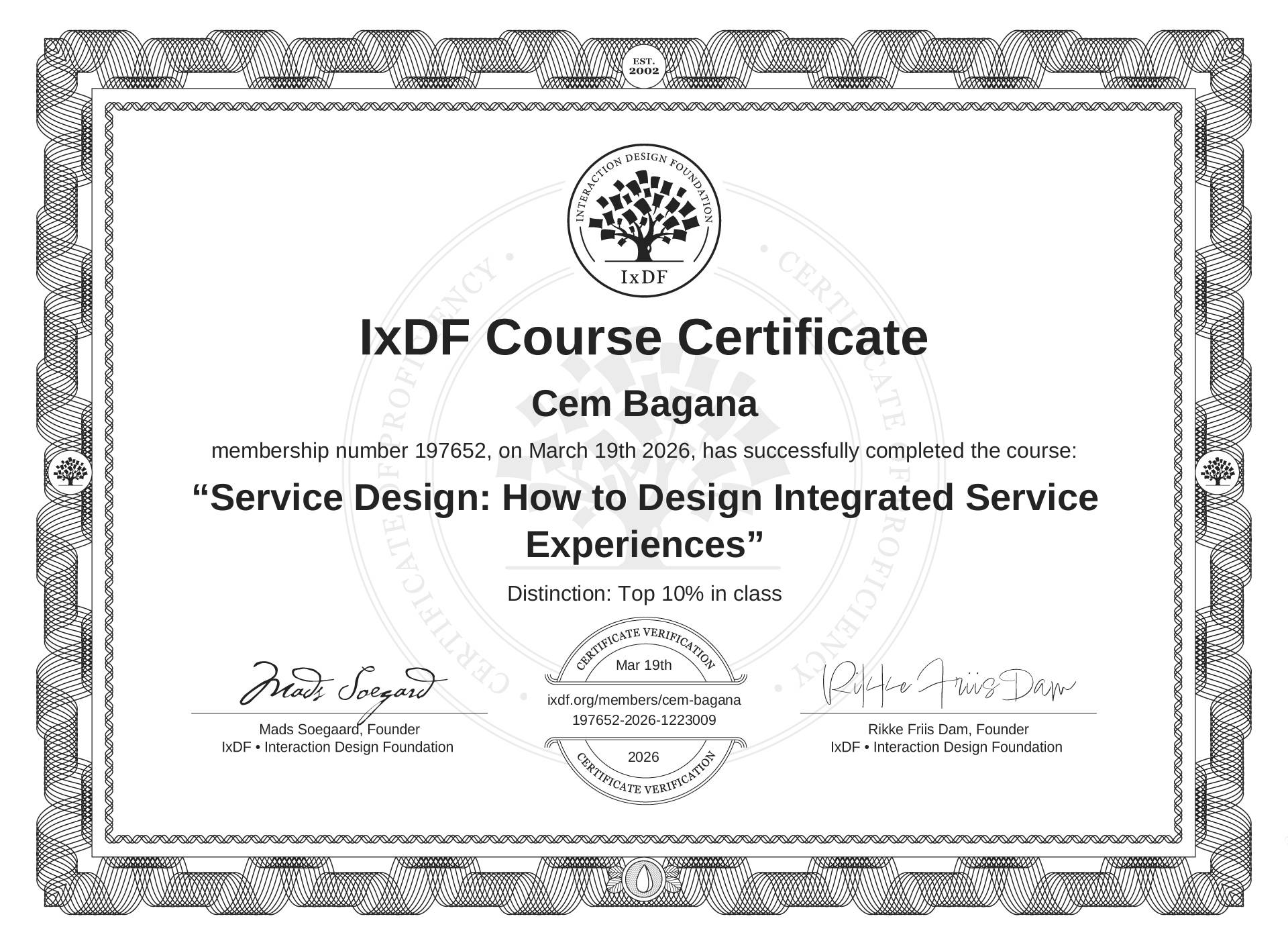 Zertifikat: Service Design